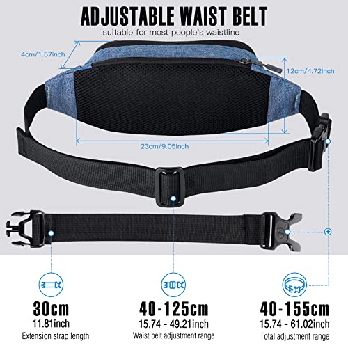 WATERFLY Small Fanny Pack Crossbody Lightweight Waist Bag for Woman Man - color: Blue
