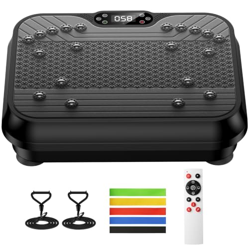 Vibration Plate Exercise Machine 350lbs Capacity Full Body Shaker - color: Deep Black