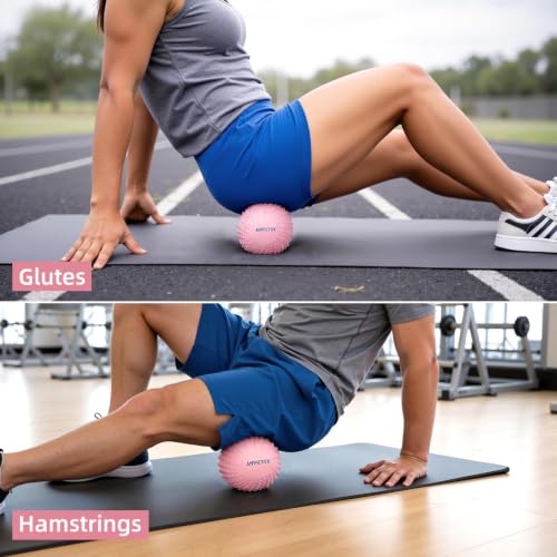 8 Inch Large Peanut Massage Ball Roller for Large Muscle Groups, Deep Tissue Double Massage Ball for Neck,Back,Leg,Low Back,Peanut Myofascia Release Ball for Muscle Knots&Physical Therapy - color: Pink