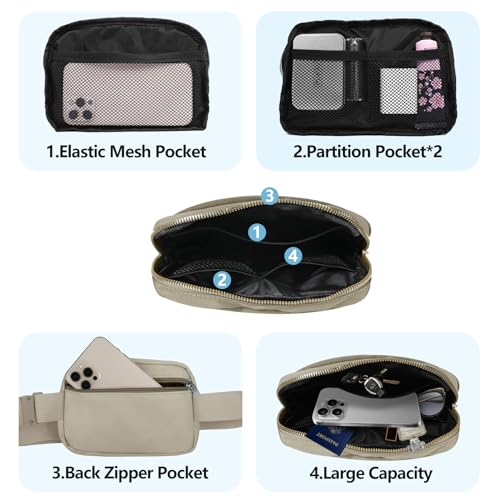 Waist Belt Bag Fashion Fanny Women Waist Pack With Adjustable Strap For Travel Running Hiking Walking Wood Grey with rope - color: Wood Grey with rope