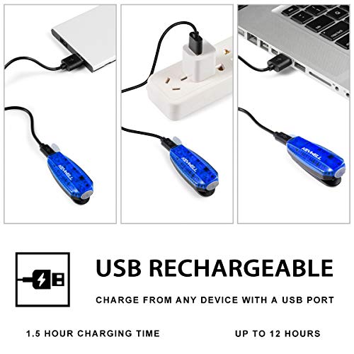 USB-C Rechargeable LED Safety Lights (2 Pack) - Clip on Strobe Running Lights for Runners, Joggers,Walkers,Kids,Dogs,Bike Tail Lights - High Visibility Accessories for Reflective Gear - color: Blue