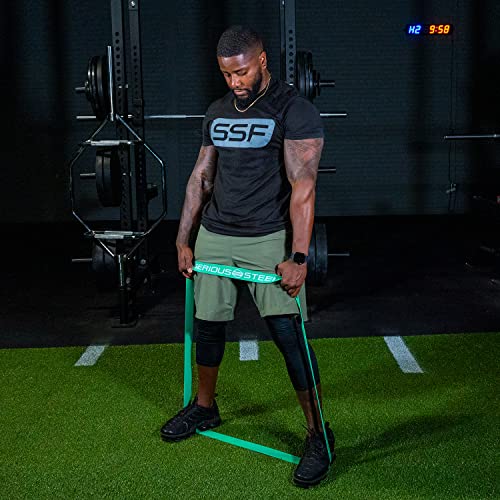 Serious Steel Fitness 32" Resistance Training Bands (Portable Exercise Band System Training Bands- Great for Individuals Under 5'10") - color: #4 Green (50-120 lbs.)