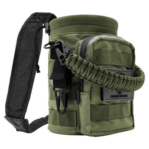 NATURE PIONEOR 32 64 128oz Tactical Water Bottle Pouch, MOLLE Bottle Holder - color: Green, size: 64OZ