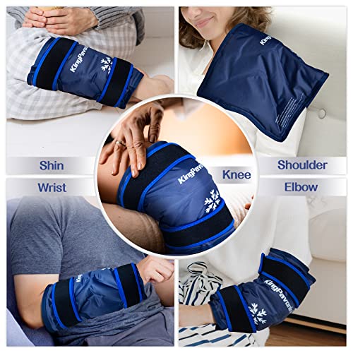 KingPavonini XXL Knee Ice Pack Wrap Around Entire Knee, 2 Packs, Blue - style: Blue