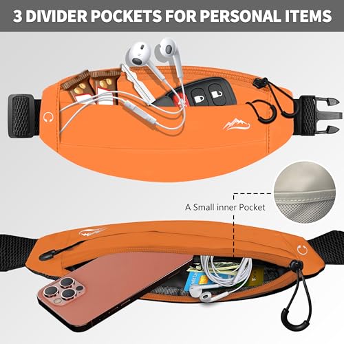 Reflective Running Pack - Fanny Waist Bag for Women & Men (Orange) - color: orange