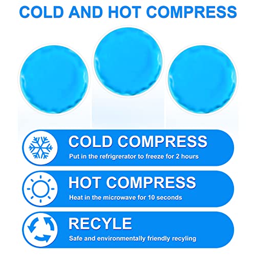 Reusable Ice Packs for Injuries, 10 Pack Round Ice Packs for Face - size: 2.75 Inch