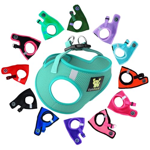 EcoBark Teacup Dog Harness, Soft Step in Puppy Vest, XXXS, Under 5 Lbs - color: Mint Turquoise, size: XXXS- 2 to 3 lbs- Chest up to 10 in (Pack of 1)