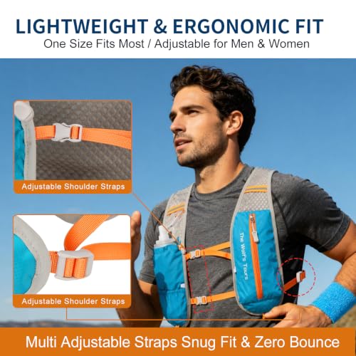 IEJ Running Hydration Vest with 500ml Soft Flask for Marathon - color: Blue