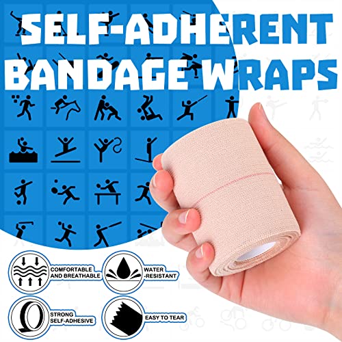 Nuanchu 16 Rolls Self Adhesive Elastic Sports Bandage Tape, 3 Inch x 5 Yard - size: 3 Inch x 5 Yard