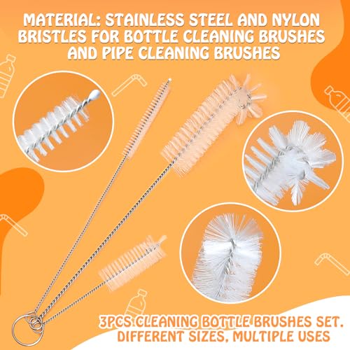 Bottle Brush Straw Cleaning Brush,Bottle Brush Cleaning Brush,Straw Cleaner Brush Set Drink Straws 2 in 1 Set