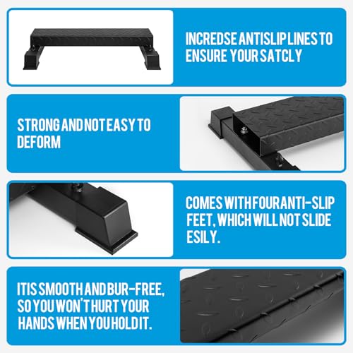 Steel Calf Raise Block, Heavy-Duty Stretch Platform, Leg Workout Equipment - color: BLACK-high(Resistance band)