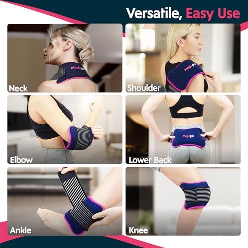 Magic Gel Ice Packs for Injuries Reusable (3 Pieces) | Flexible Wrap Around Gel Ice Pack Knees, Back, Shoulders, Arms and Legs (11" x 5.5") | Hot and Cold Compress Cold Packs for Injuries - style: S - 11 x 5.5 inches (2 Pack)