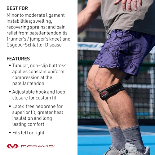 McDavid Knee Band for Knee Pain Relief, Support Brace Patella Tendon Knee Strap for Pickleball, Hiking, Soccer, Basketball, Running, Jumpers Knee, Tennis, Tendonitis, Volleyball & Squats - size: Large