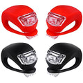 Malker Bicycle Light Front and Rear Silicone LED Bike Light Set - Bike Headlight and Taillight,Waterproof & Safety Road,Mountain Bike Lights,Batteries Included - color: 2pcs Red & 2pcs Black, size: 4 lights