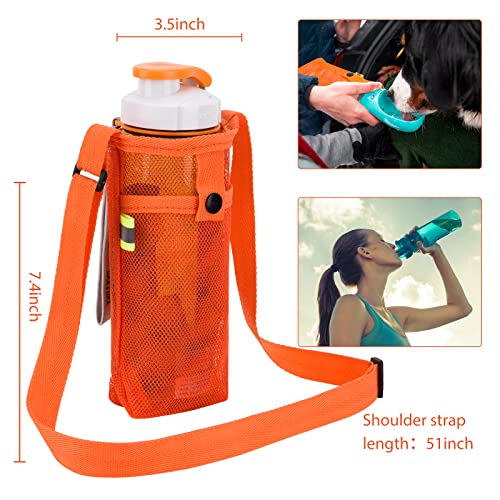 Tainehs Water Bottle Holder Carrier with Adjustable Shoulder Strap - Beach & Sports Bottle Bag for Hiking, Gym, Camping, Walking, Travel - color: Pink/Rose Pink
