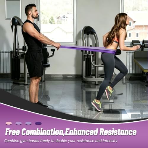 4-Level Resistance Bands for Working Out, Pull Up Assistance Bands - color: Purple Gradient