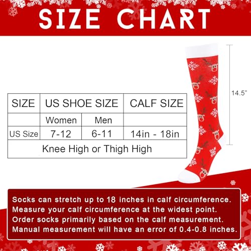 Junely Compression Socks for Women Knee High Socks Funny - color: A2-christmas01