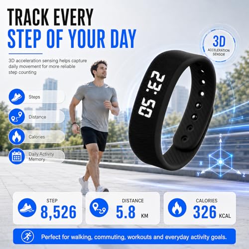 Vibrating Alarm Wristband Clock Smart Watch Bracelets for Mens Digital Heavy Sleepers Fit Wrist Womens Tracker Vibro Vibration Silent Small Distance Teens Shock Despertador Band Alert - color: Black Wristband + Green Replacement Band