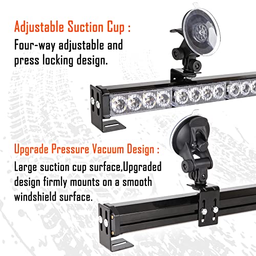 2×16.8 inch Emergency Strobe Light Bar for Vehicles, Trucks - color: Amber/White