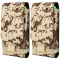 Tactical Molle Phone Holster Pouch, Universal Belt Waist Bag for iPhone 18 Pro Max/17 Pro/17/16 Pro Max/15 Pro Max/14 Pro Max/13, Samsung S26 Ultra/S25/S24, Size L - color: Desert Camo(2 Pack)
