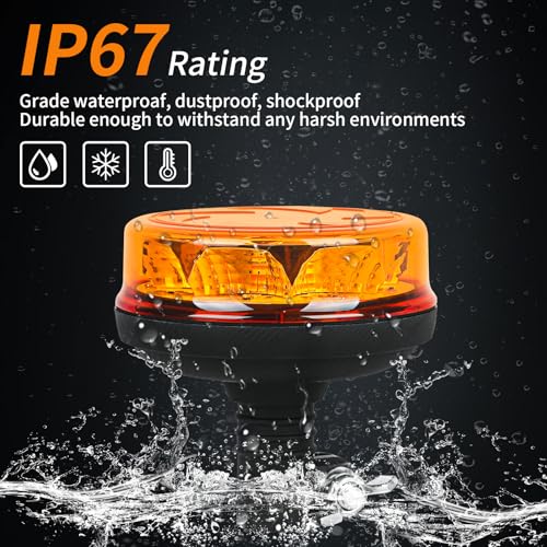 Amber LED Rotating Beacon Light 6 Flashing Modes Warning Light - color: Style 3