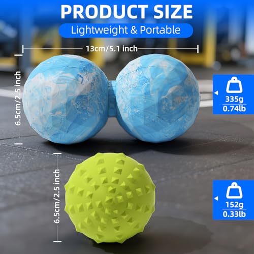 Peanut & Spiky Ball Set Physical Therapy Blue Mix - color: Blue and White Mix