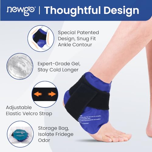 NEWGO Bundle of Shin Splint Ice Pack and Ankle Ice Pack Wrap