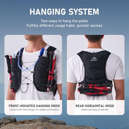 Running Hydration Vest 5L, Running Backpack with 2x500ml Soft Flask - color: Black, size: Large
