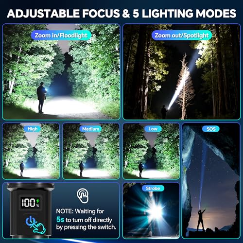 Rechargeable Flashlights Super Bright LED Flash Light 2 Pack - size: 2 Pack