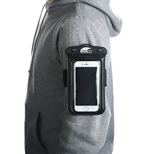 Waterproof Phone Holder for Running and Swimming with Armband - Large Black - size: Large No Headphone Jack