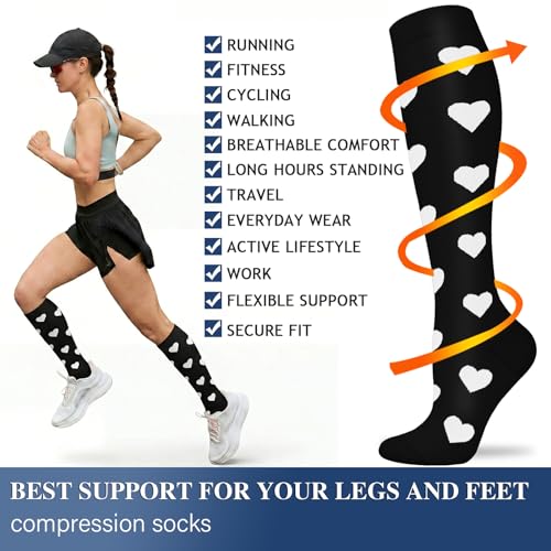 Sooverki Compression Socks for Women and Men Circulation (3/4 Pairs) is Best Support for Running Athletic Cycling Hiking - color: 00 Black, size: Small-Medium