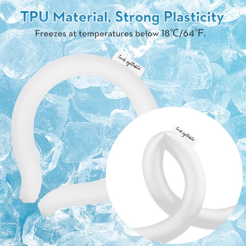 Neck CoolingTube with Insulated Bag, Reusable Ice Coolers Wearable Cooling Products, Neck Ice Coolers for HotWeather (White) - color: White