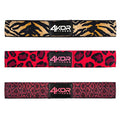 4KOR Fitness Resistance Loop Band Set, Perfect for Crossfit, Yoga, Physical Therapy, and Booty Building - color: 2 Inch Hip Bands Animal Print/ Grippy/ Medium