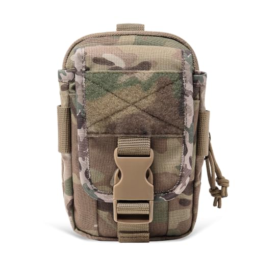 TSPRO MOLLE Phone Pouch, Tactical Phone Holder for Belt, EDC Gear Organizer - color: Multicam