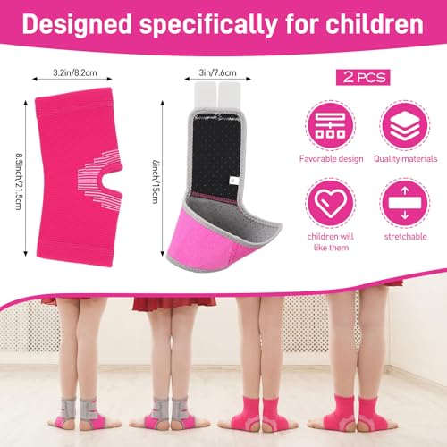 Tarpop 2 Pairs Kids Ankle Brace, Compression Sleeves, M+S, Pink - color: Pink, size: Small,Median