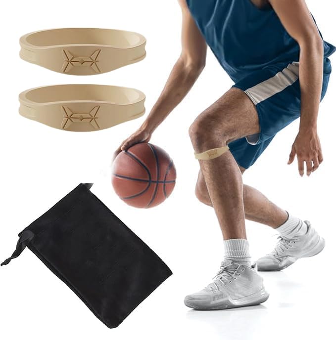 2 Pack Patella with Knee Pads for Patella Tendon Pain Relief - Knee Brace for Tendonitis Jumping Line Running Sports Basketball Men Women Knee with Patella Support (White) (Beige-s)