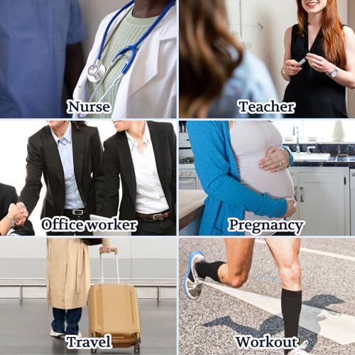 15-20 mmHg Cotton Compression Socks for Women & Men - color: White, size: 9-11