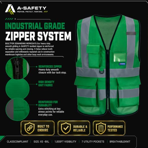 small womens safety vests green - color: Green, size: Small