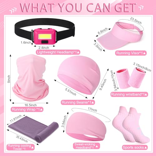 Halloscume 21 Pcs Runner Gift Set Marathon Gifts for Runners - color: Pink