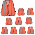 zojo High Visiblity Reflective Mesh Safety Vest Bulk 10 Pack - color: 10pcs-neon Orange