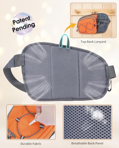 sportsnew Waist Pack with Water Bottle Holder, Fanny Pack for Men Women - color: Orange