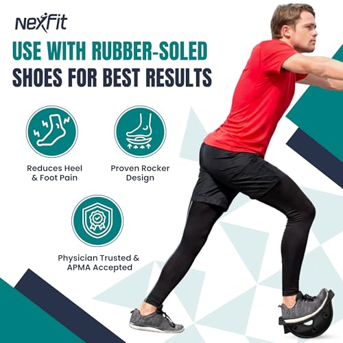 Foot & Calf Stretcher – Premium Stretcher for Plantar Fasciitis, Achilles Tendonitis Relief – Foot Rocker with Durable, Slip-Resistant Design - Stretch Guide for Effective Leg Flexibility - color: Black
