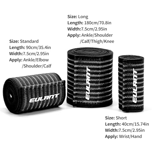 EULANT Elastic Wrist Support Brace 2 Pcs,Adjustable Compression Wrist Wraps - color: Black, size: 40cm