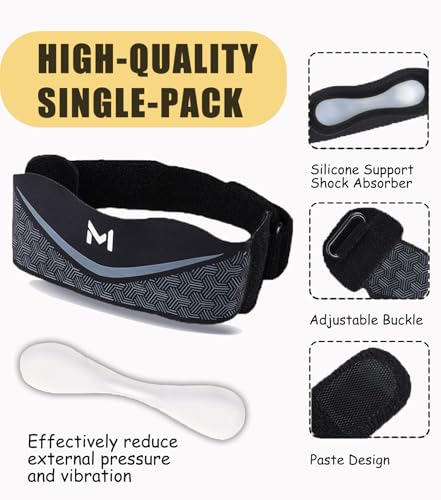 1 Pack Patellar Tendon Support Strap for Women and Men, Adjustable Knee Braces for Pain Relief for Tendonitis, Tennis, Running, Workout, Hiking(Black,One Size)