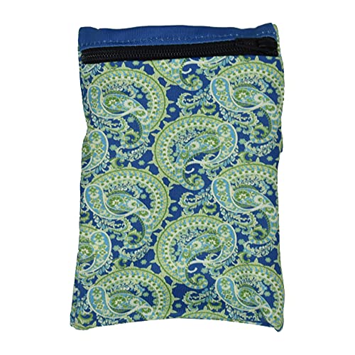 Sprigs Wrist Wallet Running Wristband Pocket for Keys Cards Cash ID Phone - color: Aqua Paisley