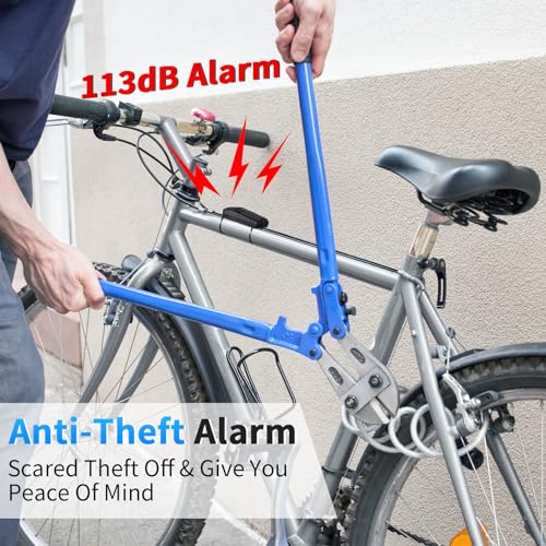 WSDCAM 113dB Loud Anti Theft Vibration Sensor Alarm Systems for Electric Bike Motorcycle Golf Car Trailer Mailbox Garage Door Waterproof Home Security Bike Accessories Bike Alarm with Remote - size: Alkaline Battery