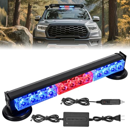 Nilight 12LED Wireless Red Blue Strobe Light 14" Magnetic Mount 12V - color: Red & Blue