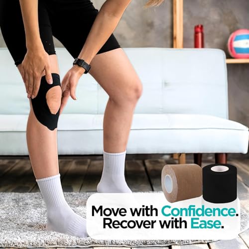Athletic Kinesiology Tape Roll for Nikken KenkoTherm DUK 19126, Black
