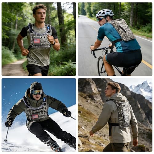 Maelstrom Hydration Running Vest with 2L Water Bladder for Men Women - color: Camo
