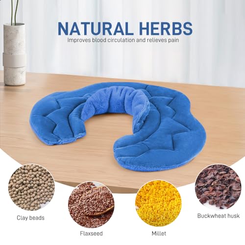 Microwavable Heat Pad for Neck and Shoulders, Warm Compress Wrap, Blue - color: Heat Pad03 -Blue
